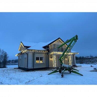 „Varveklis Icicle Light“ su 108 LED lempučių, 3m x 50cm dydžio ir baltu laidu, šiltai baltas mirksi šiltai balta 4