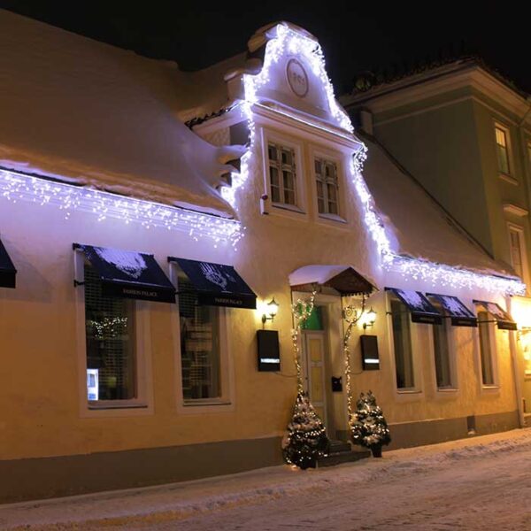 „Varveklis Icicle Light“ su 108 LED lempučių, 3m x 50cm dydžio ir baltu laidu, šiltai baltas mirksi šiltai balta - Image 4