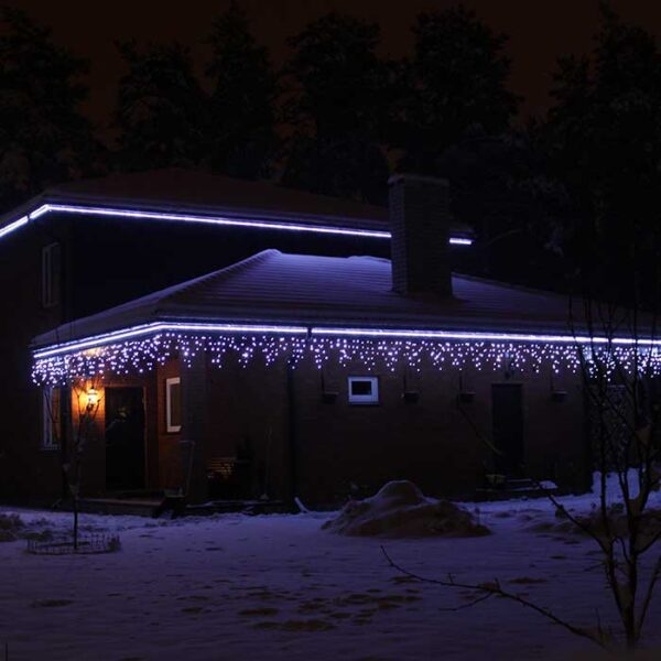 „Varveklis Icicle Light“ su 108 LED lempučių, 3m x 50cm dydžio ir baltu laidu, šiltai baltas mirksi šiltai balta - Image 7