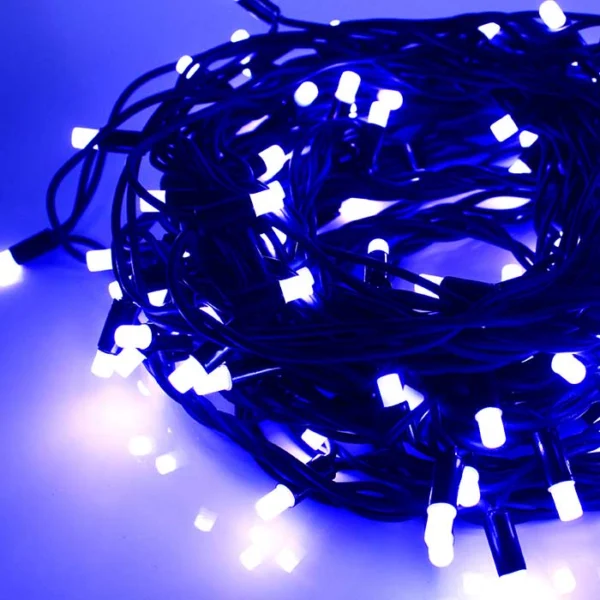 LED lauko girliandos String-Light 10m 60LED be mirksėjimo, su juodu, spalva: mėlyna