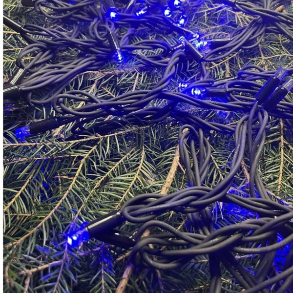 LED lauko girliandos String-Light 10m be mirksėjimo, su juodu laidu, spalva: mėlyna - Image 3