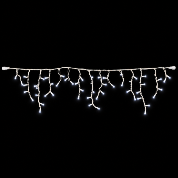 Varveklis Icicle Light, 108 LED, baltas laidas, šalta balta