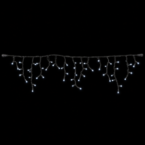 Varveklis Icicle Light, 108 LED, juodas laidas, šalta balta