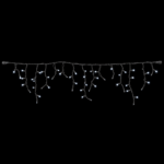 Varveklis Icicle Light, 108 LED, juodas laidas, šalta balta su šaltai baltu mirksėjimu