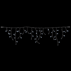 Varveklis Icicle Light, 108 LED, juodas laidas, šalta balta su šaltai baltu mirksėjimu