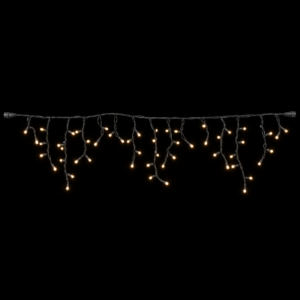 Varveklis Icicle Light, 108 LED, juodas laidas, šilta balta